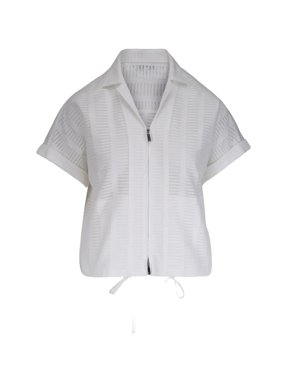 Lafayette 148 jacquard short-sleeve shirt - Bianco