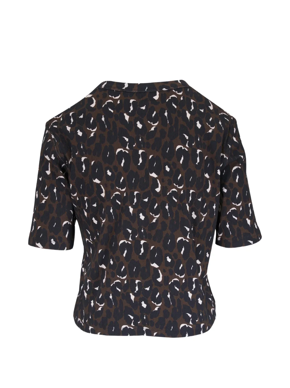 Majestic Filatures Geribbelde top met luipaardprint Zwart