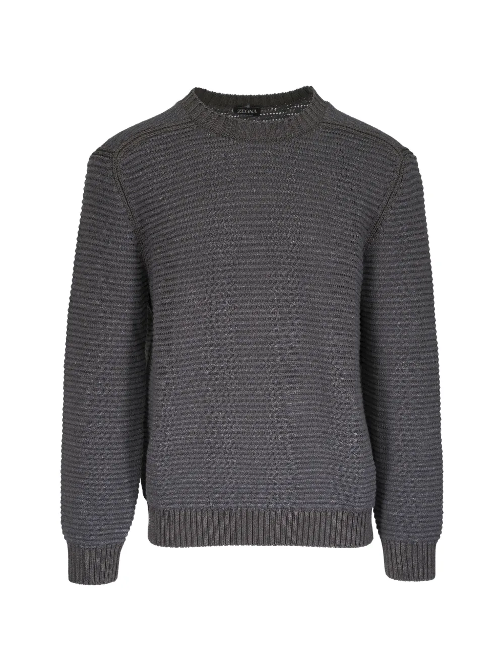 Zegna ribbed-knit crew-neck sweater - Grigio