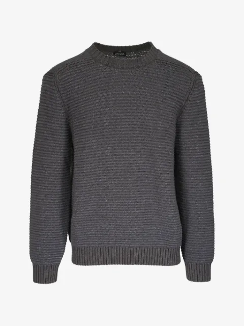 Zegna ribbed-knit crew-neck sweater