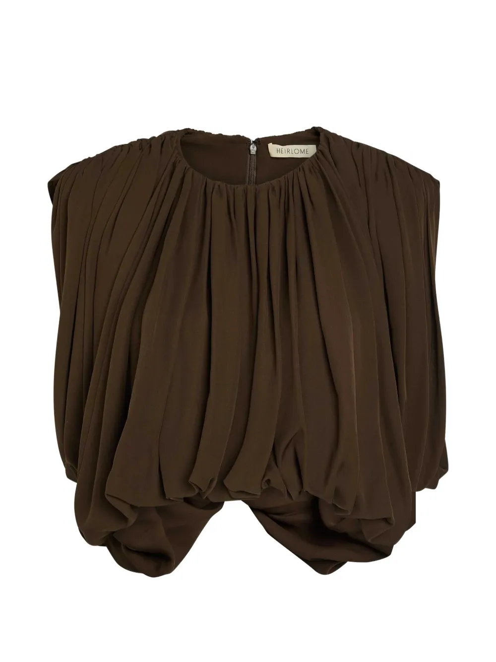 Heirlome Renata gathered bubble-hem top - Marrone