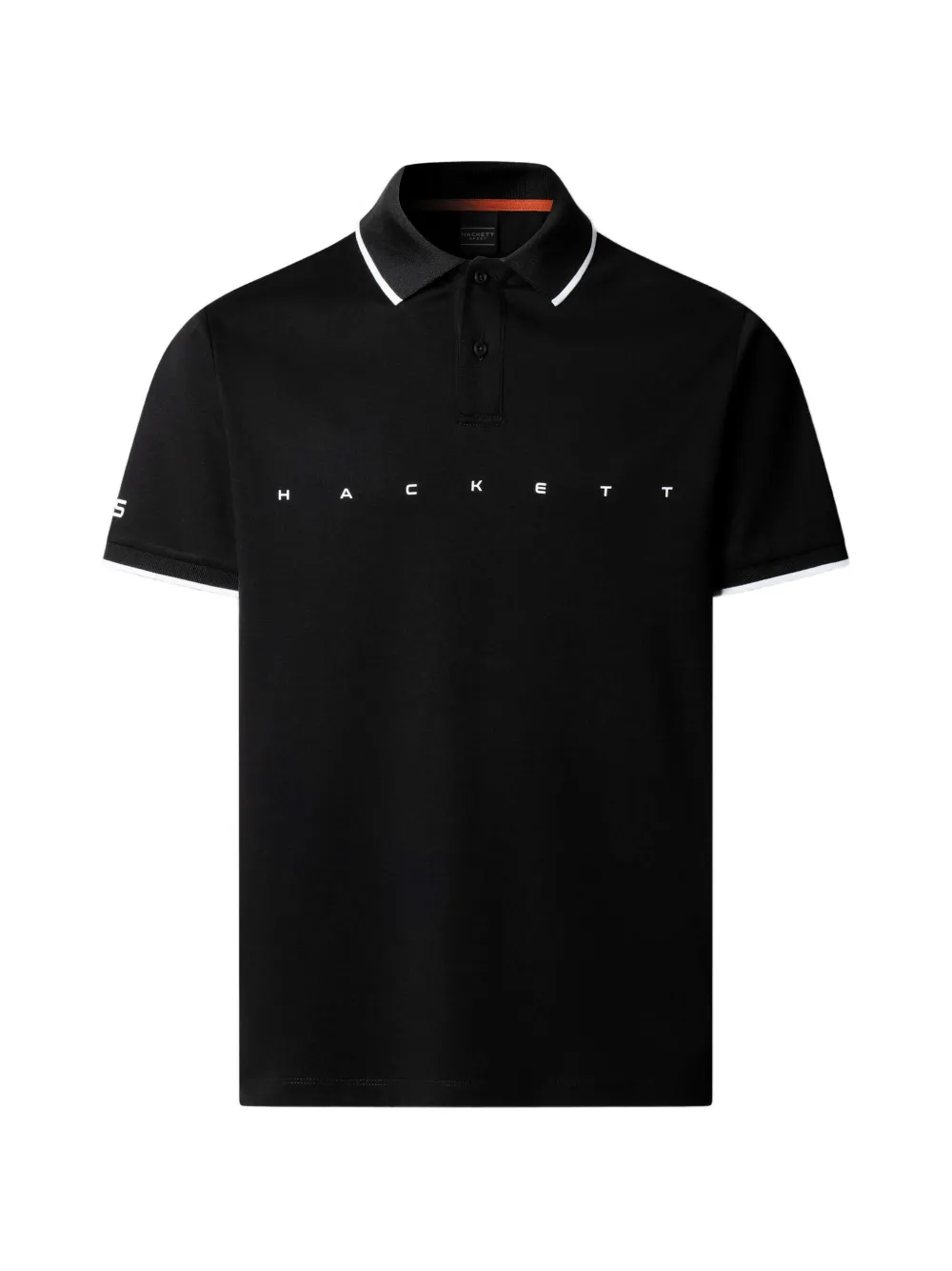Hackett logo-print contrast-trim polo shirt - Nero