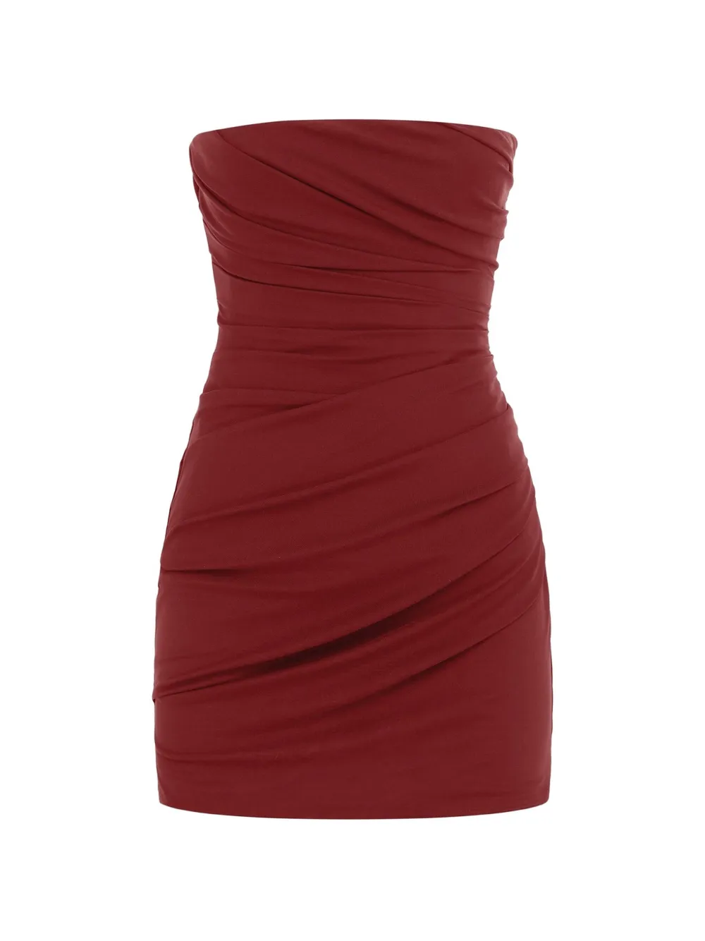 Alex Perry mini strapless ruched dress - Rosso