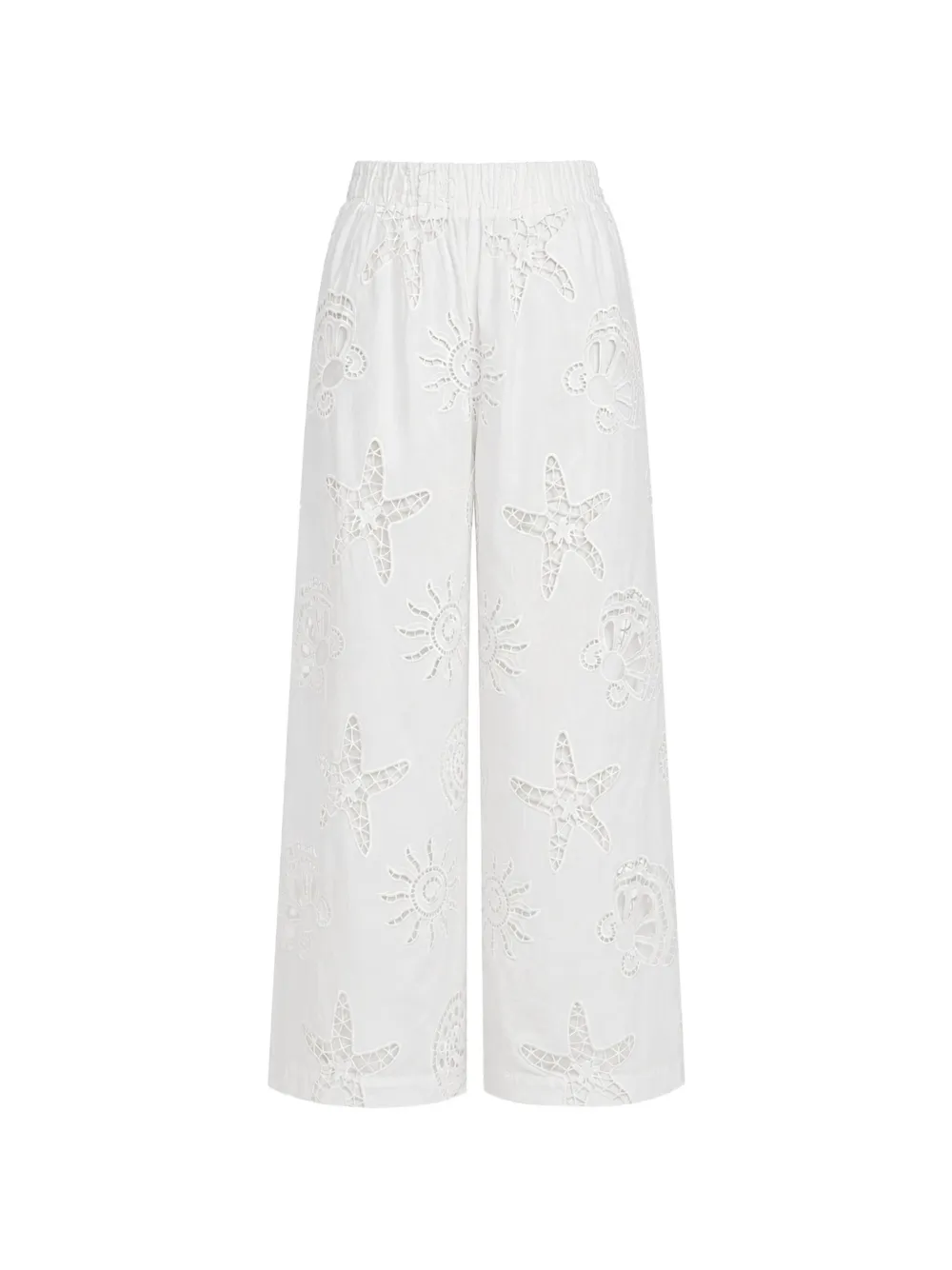 Miss June cut-out starfish-print palazzo pants