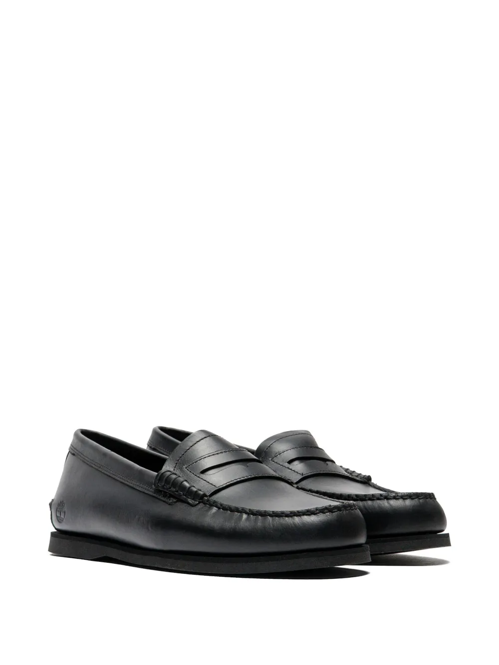 Timberland logo-embossed penny loafers Zwart