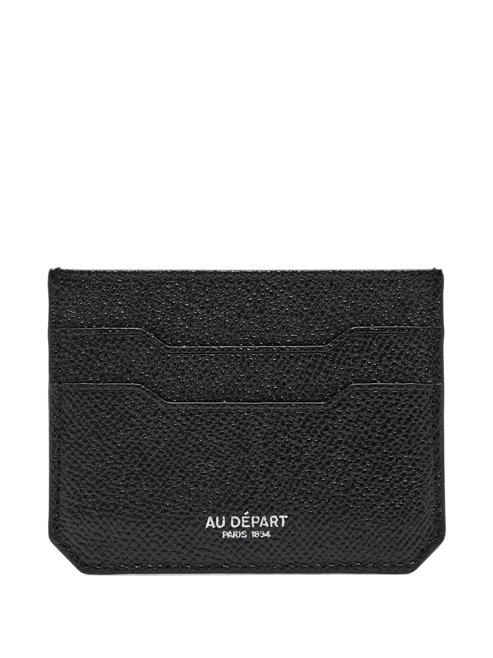 Au Départ grainy-leather cardholder - Nero