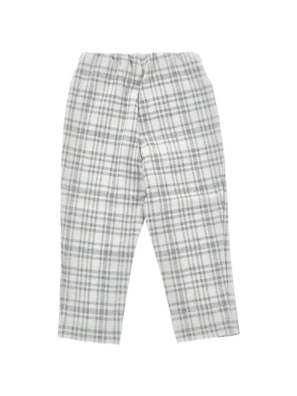 Monnalisa check-pattern heart-plaque trousers - Bianco