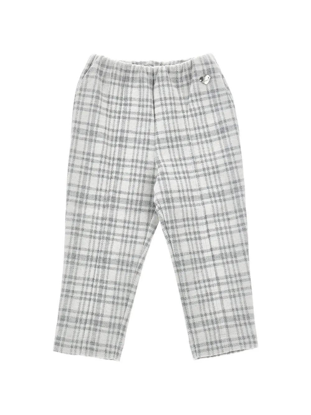 Monnalisa Geruite broek met hartplakkaat Wit