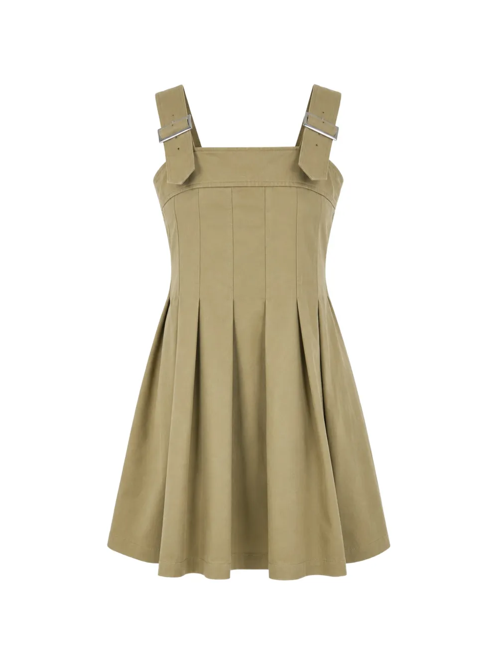 Comme Des Garçons Comme Des Garçons mini buckle-strap pleated dress - Green