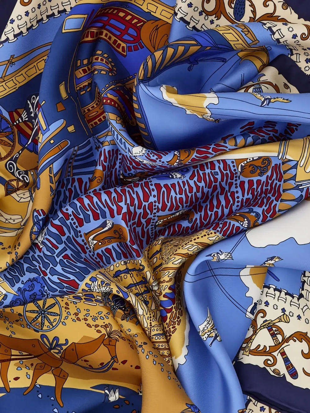 Ferragamo Palazzo sjaal met print Blauw