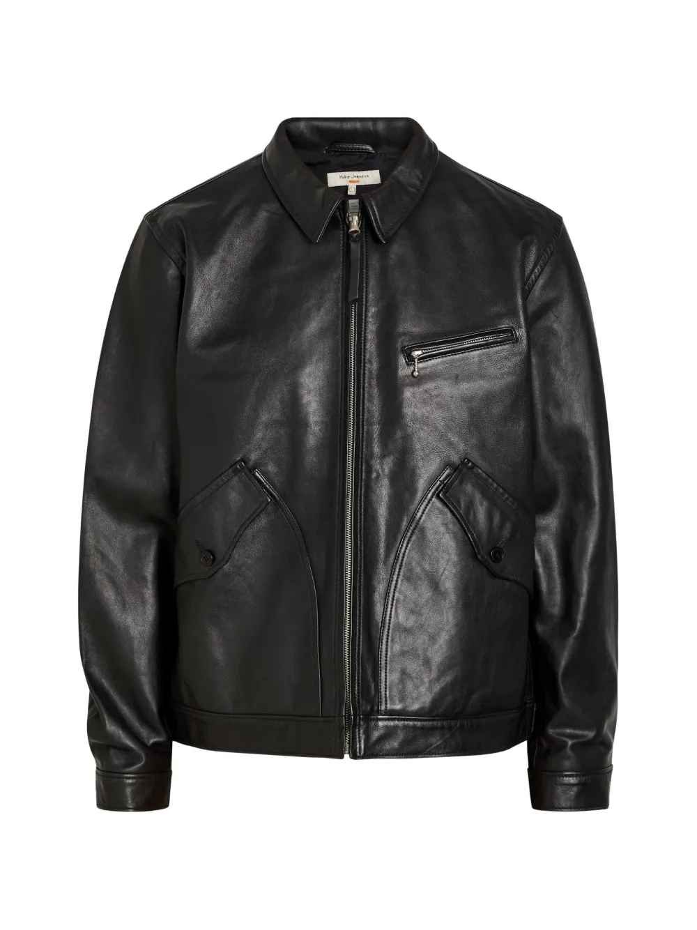 Nudie Jeans Blake zip-up leather jacket - Schwarz