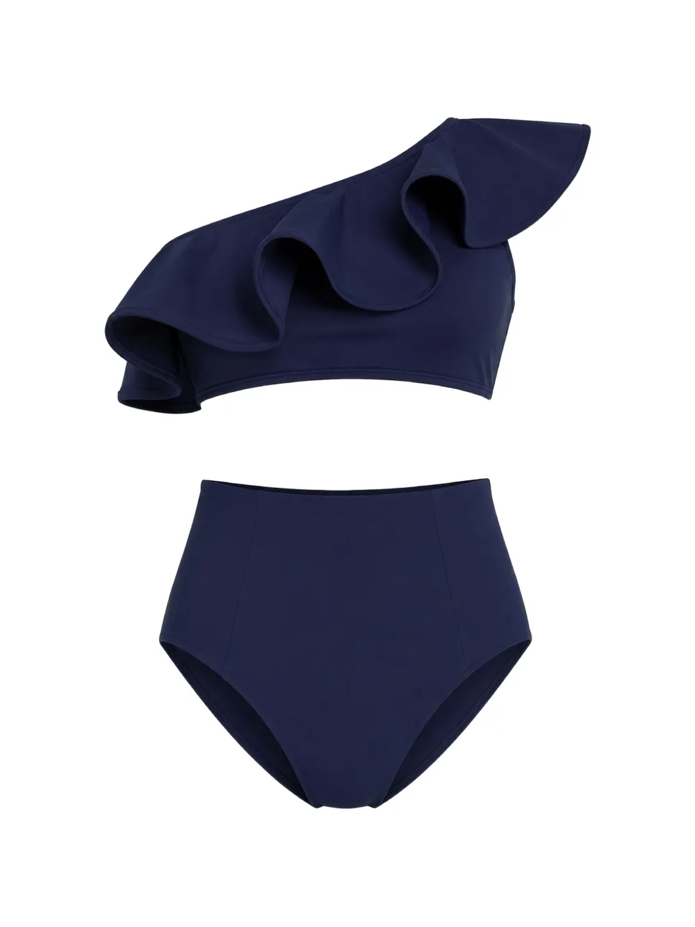 Marie Oliver Doris ruffled one-shoulder bikini top - Blu