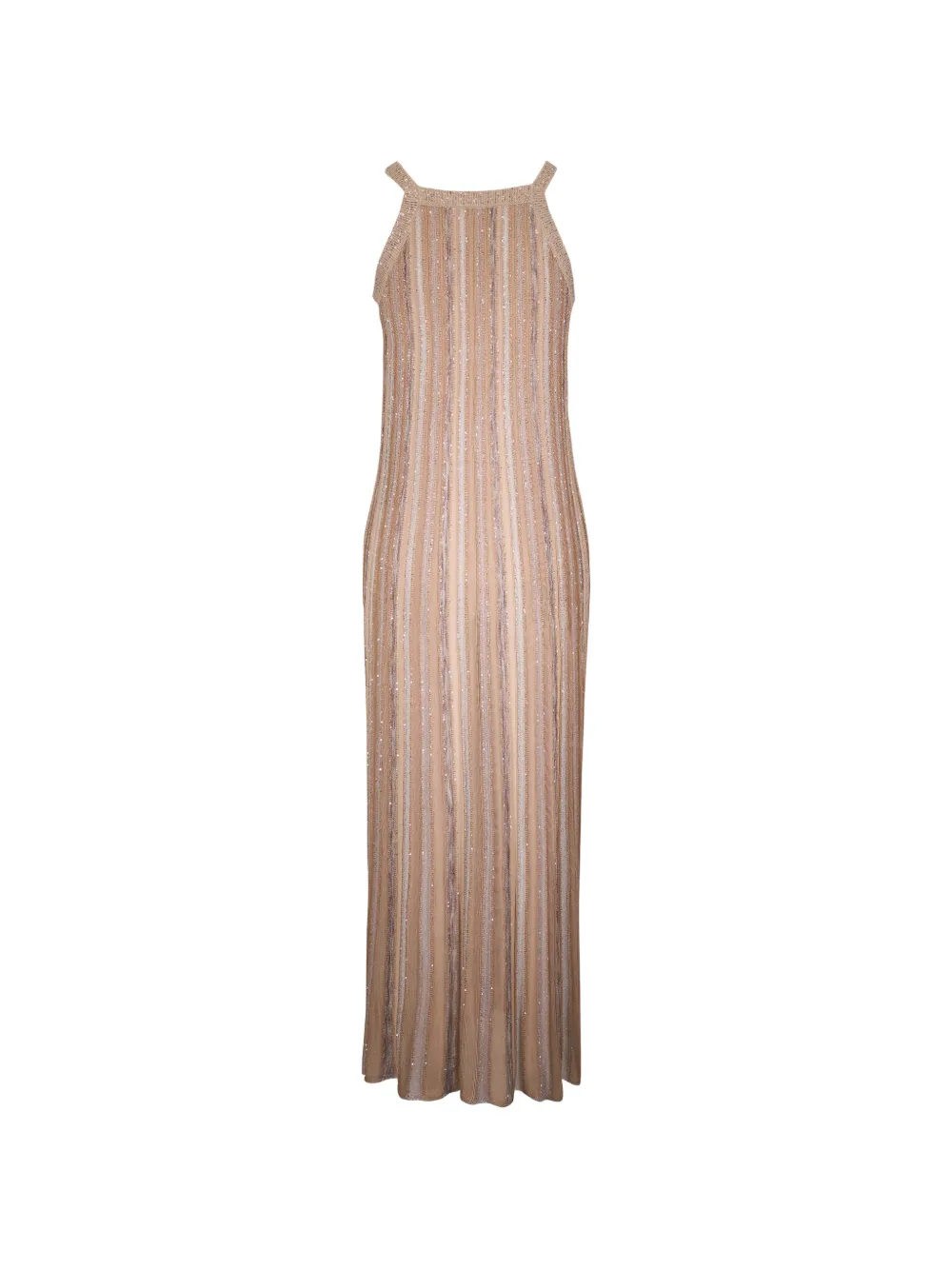 D.Exterior sequin-embellished striped dress - Toni neutri