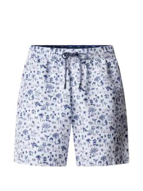 Hackett London Bermuda de praia com estampa de ilha