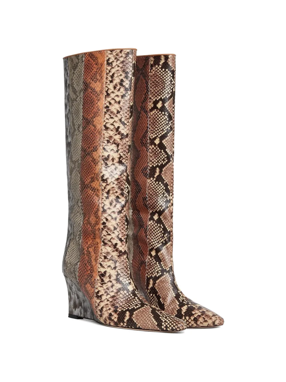 Cynthia Rowley snakeskin-effect wedge boots - Marrone
