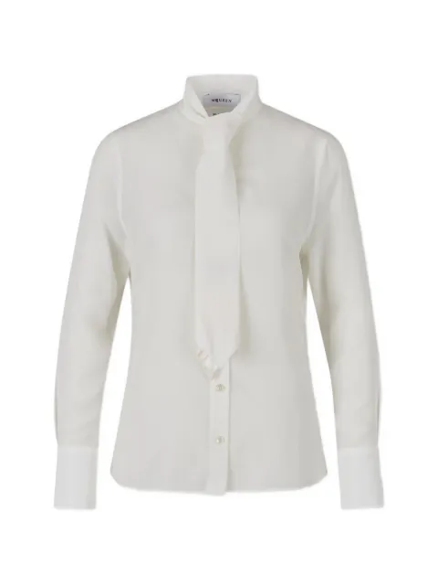 Alexander McQueen tie-neck long-sleeve blouse