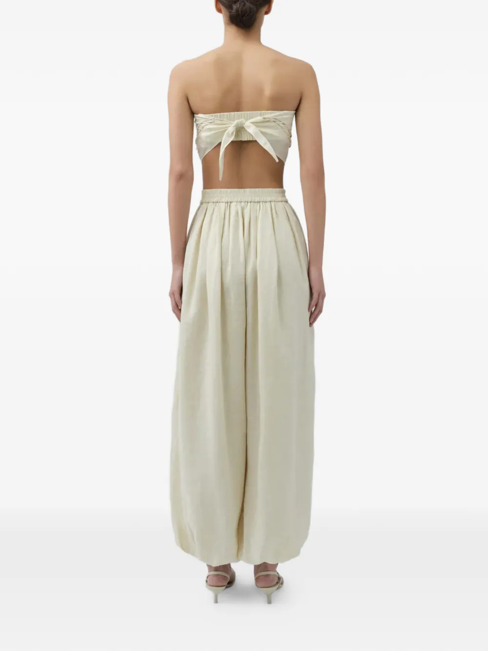 SIMKHAI Lahni strapless top met uitgesneden details Beige