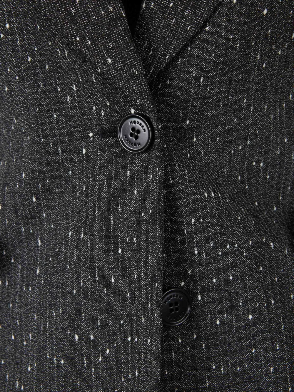 Alexander McQueen Blazer met enkele rij knopen en spikkels Grijs