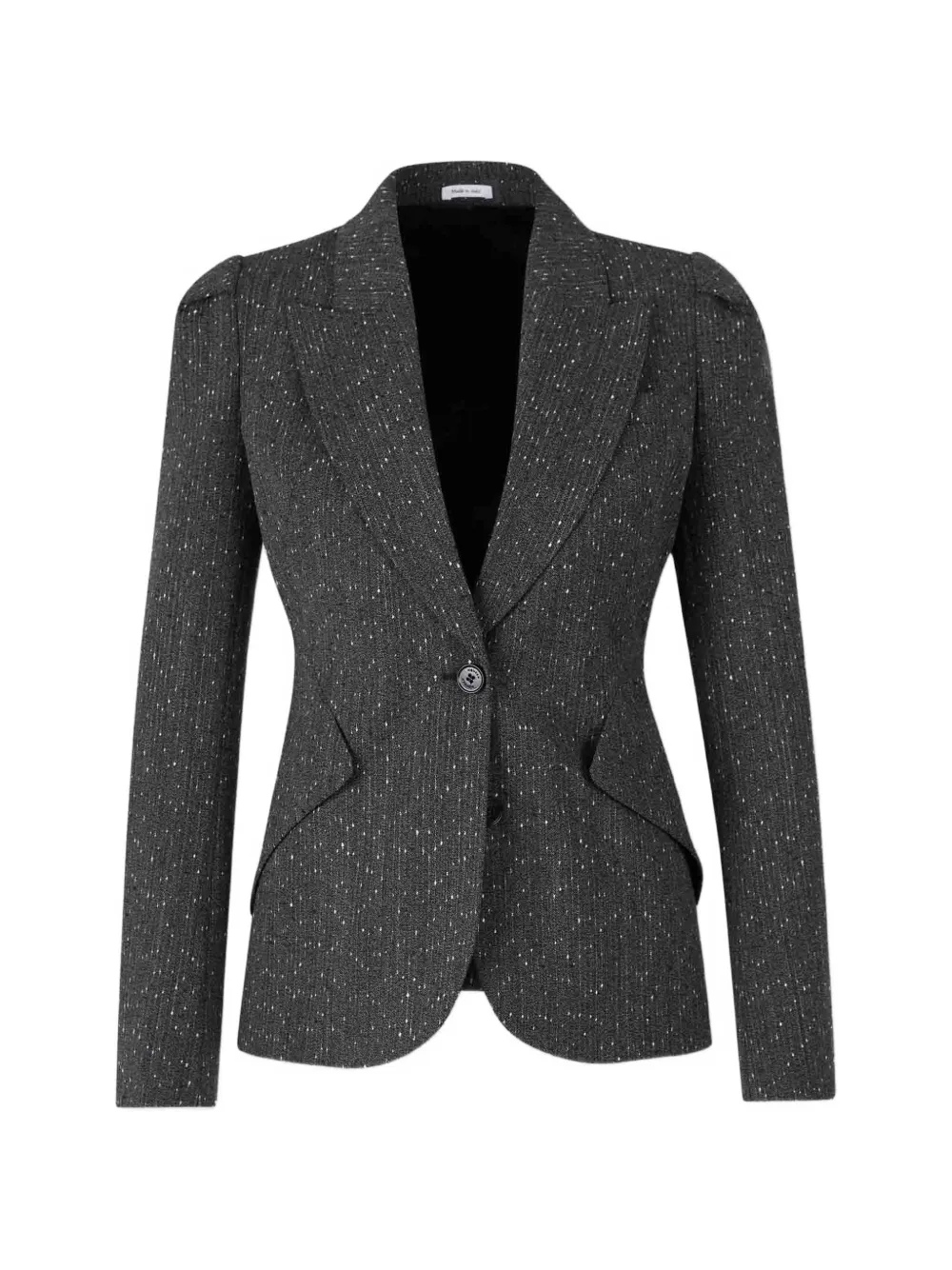 Alexander McQueen speckled-knit single-breasted blazer jacket - Grau