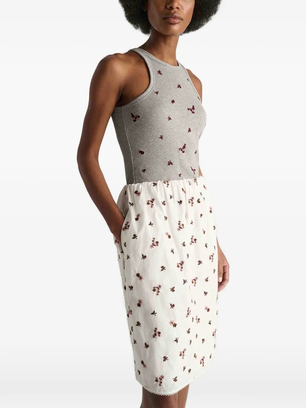 Dorothee Schumacher Seduction geribbelde tanktop met borduurwerk Grijs