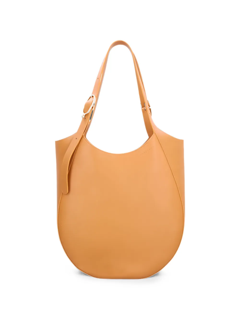 Longchamp large Le Foulonné leather shoulder bag - Marrone