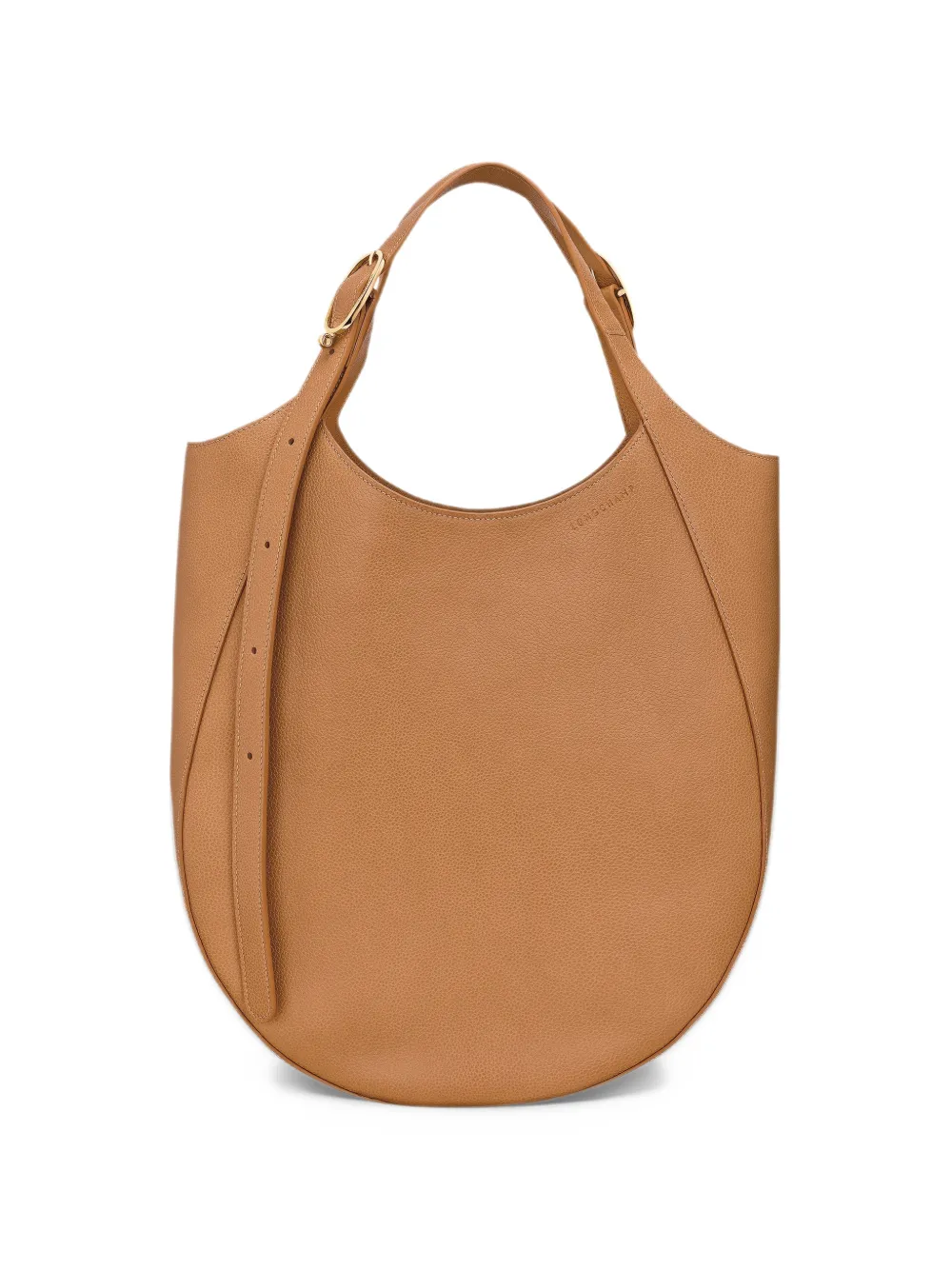 Longchamp large Le Foulonné leather shoulder bag - Brown