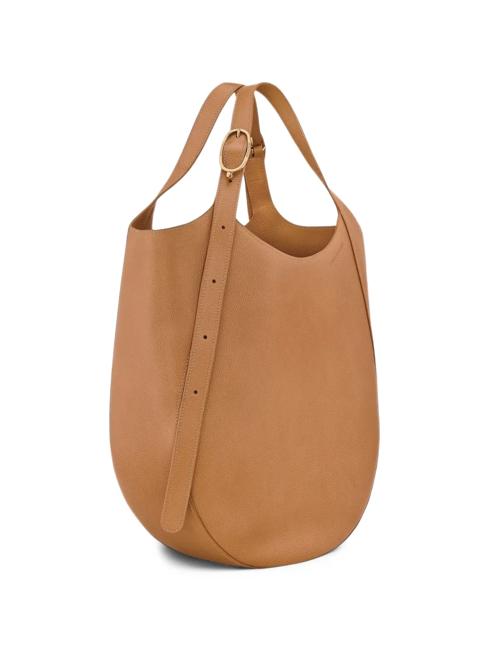Longchamp Grote Le Foulonné leren schoudertas Bruin