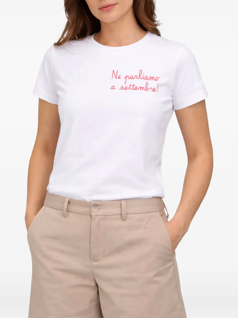 MC2 Saint Barth T-shirt met geborduurde tekst Wit