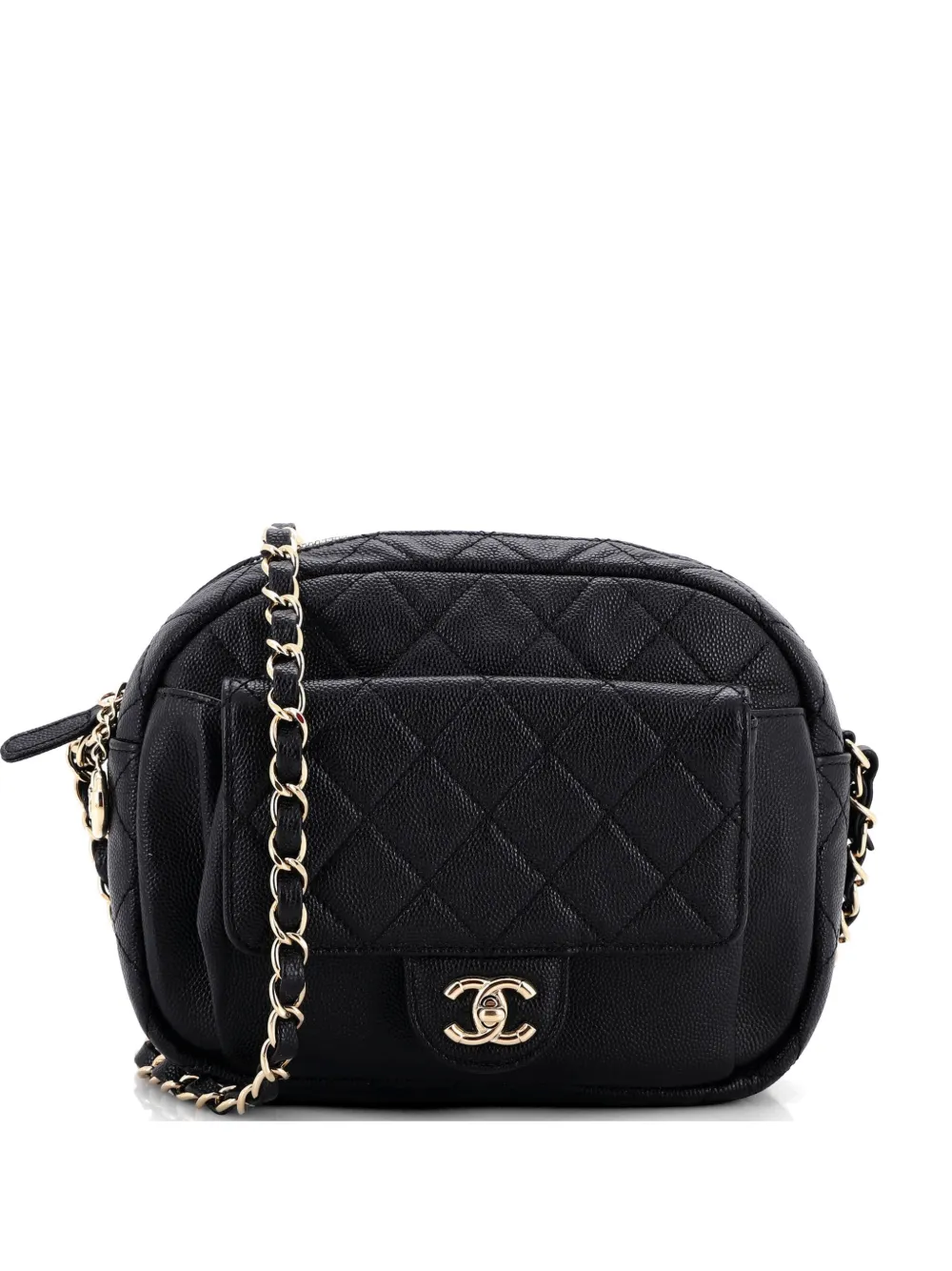 CHANEL Pre-Owned CC Day Camera Case Quilted Caviar Medium crossbody bag - Nero
