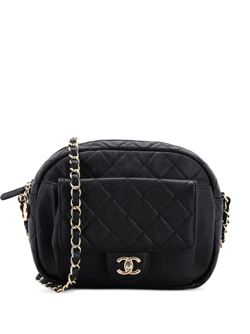 CHANEL Pre-Owned CC Day Camera Case Quilted Caviar Medium crossbody bag - Nero