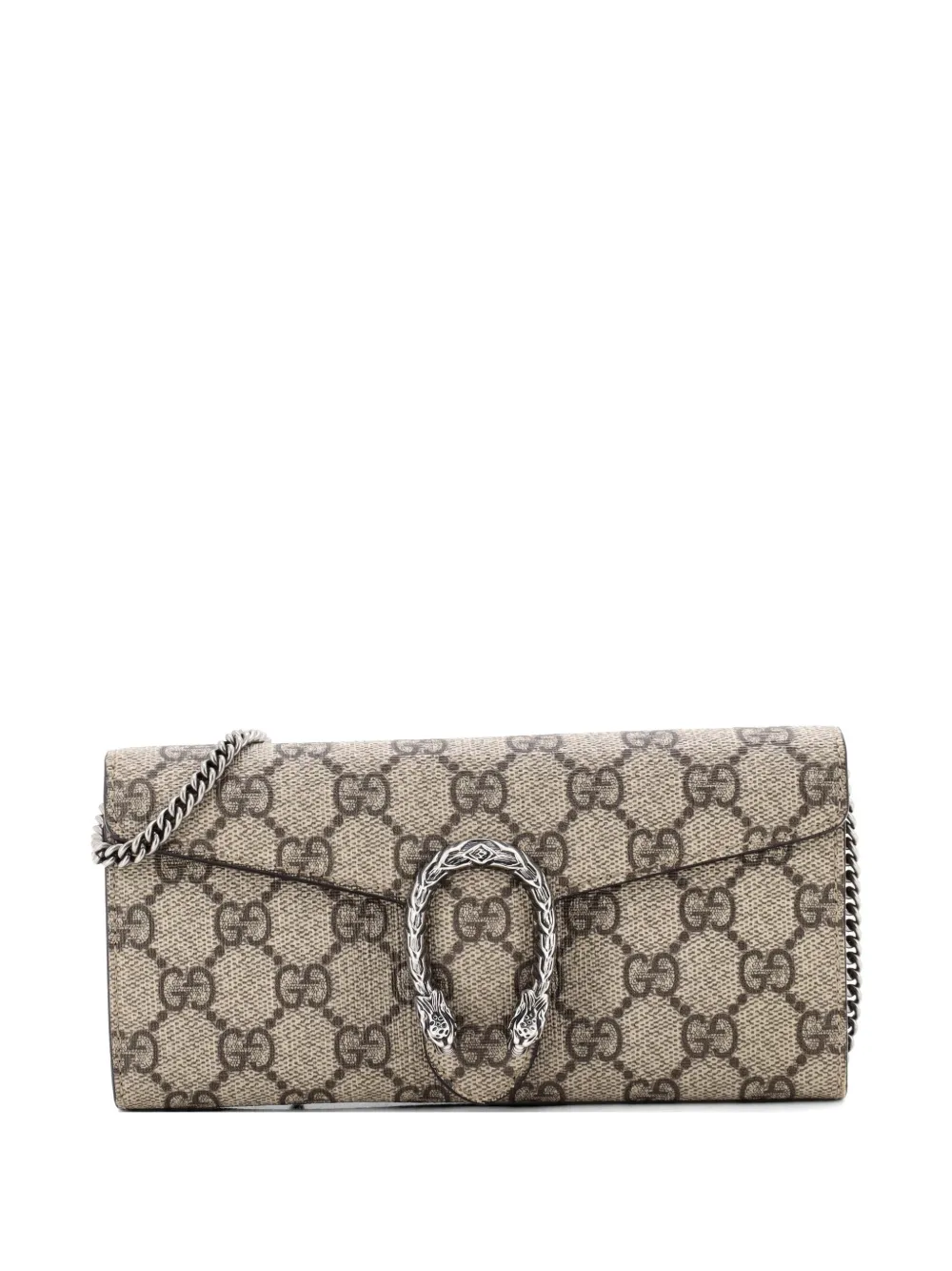 Gucci Pre-Owned Dionysus Chain Wallet GG Coated Canvas Long clutch bag - Braun