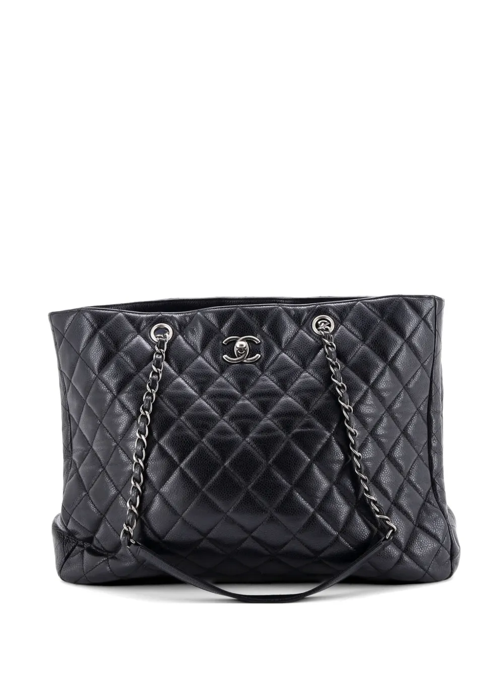 CHANEL Pre-Owned Classic CC Shopping Quilted Caviar Large tote bag - Nero