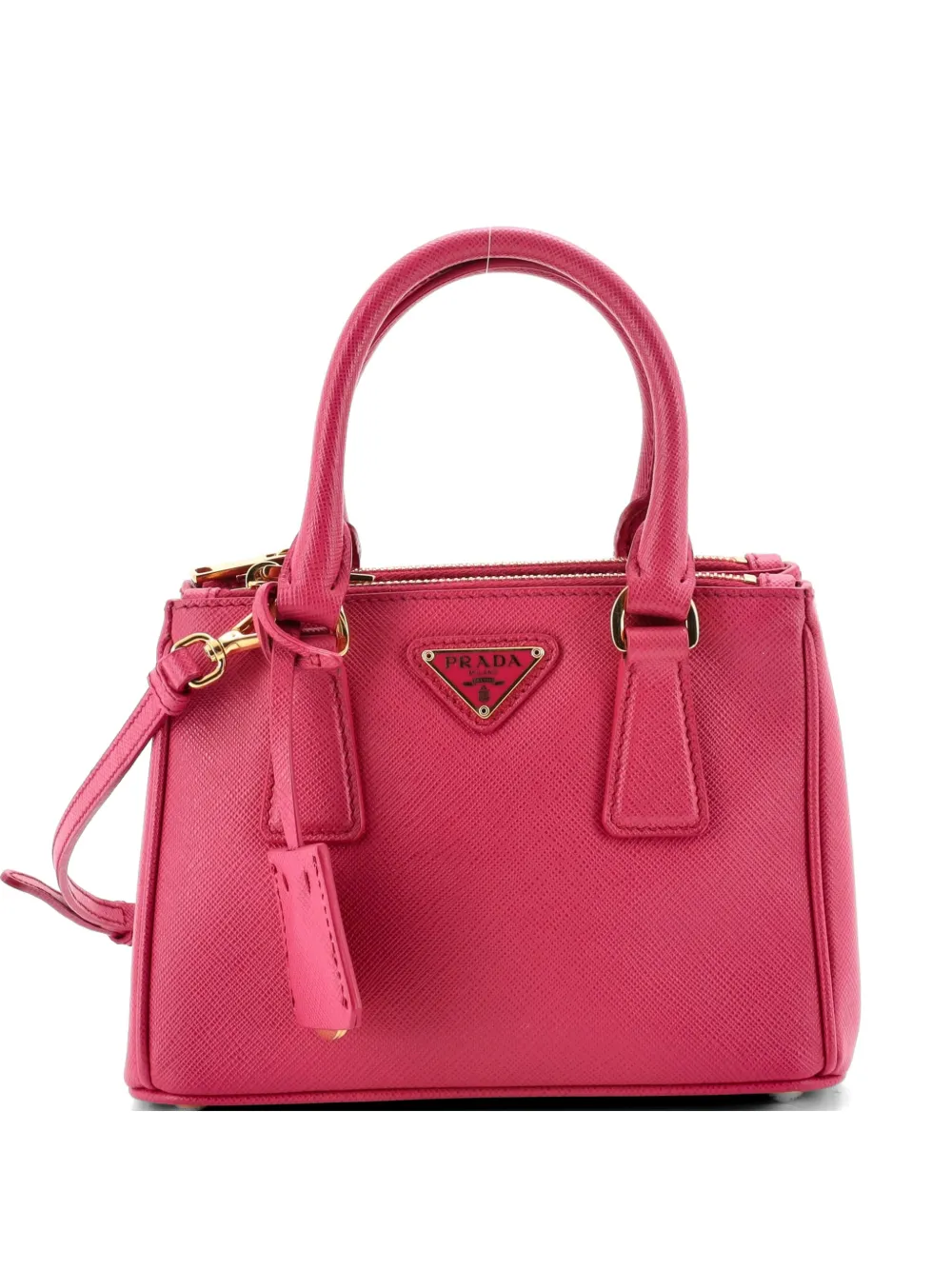 Prada Pre-Owned Galleria Double Zip Tote Saffiano Leather Mini crossbody bag - Rosa