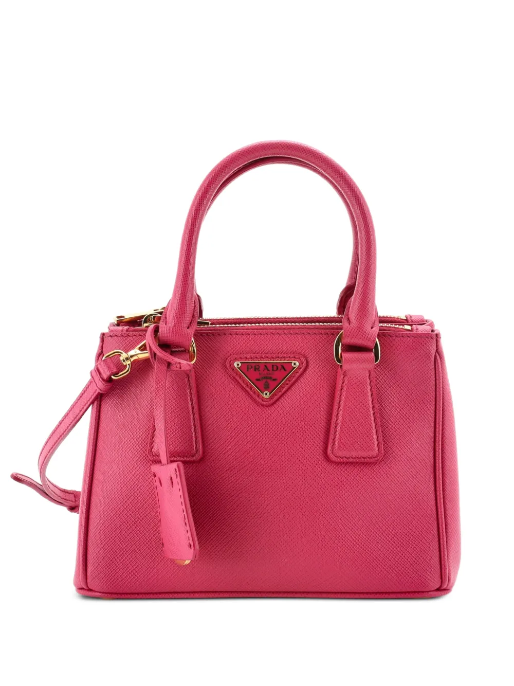 Prada Pre-Owned Galleria Double Zip Tote Saffiano Leather Mini crossbody bag - Pink