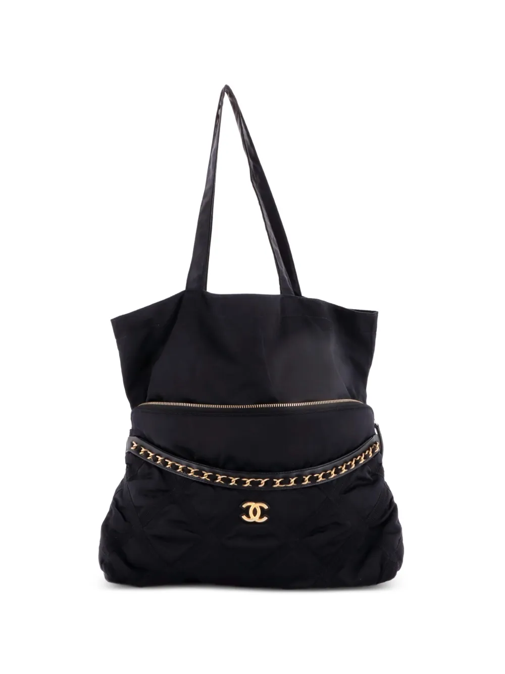 CHANEL Pre-Owned Lifestyle Foldable Nylon with Grosgrain tote bag - Schwarz