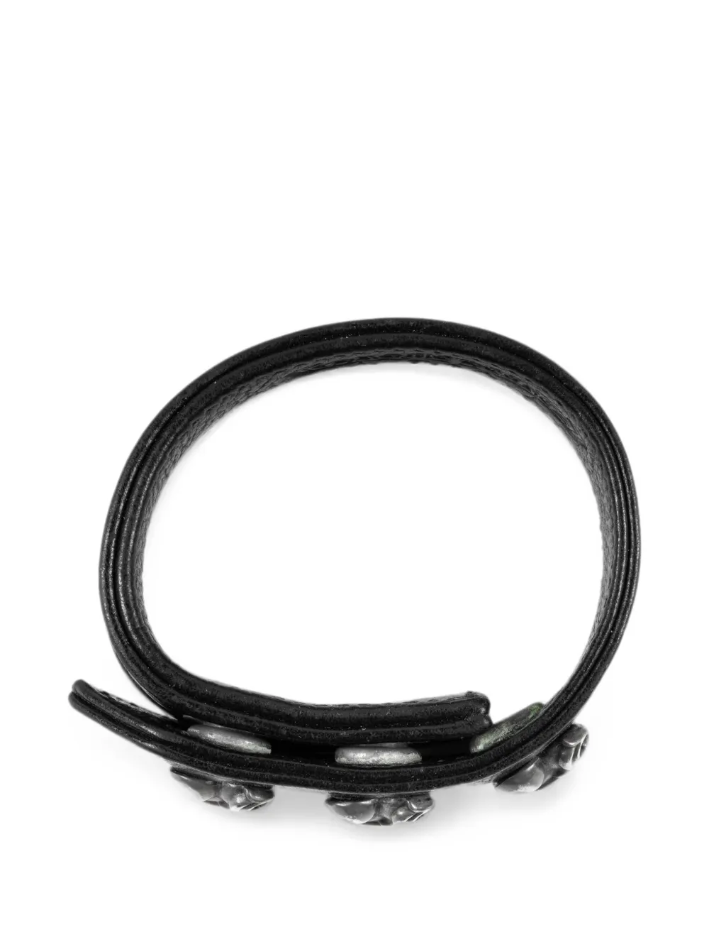 Chrome Hearts heart-embellished leather bracelet - Nero
