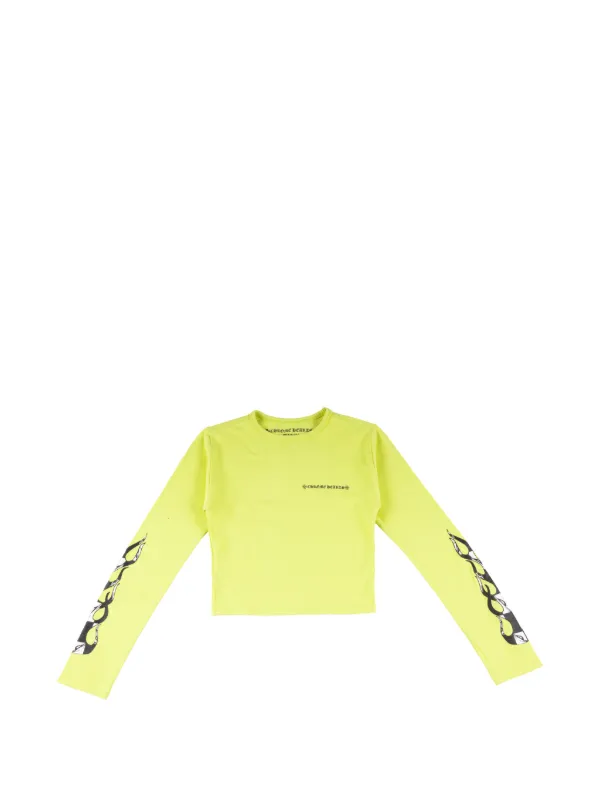 Chrome Hearts x Matty Boy 99 Eyes flame-print Cropped T-shirt