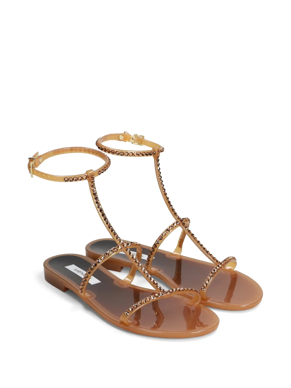 MENGHI Sandalen verfraaid met kristal Beige