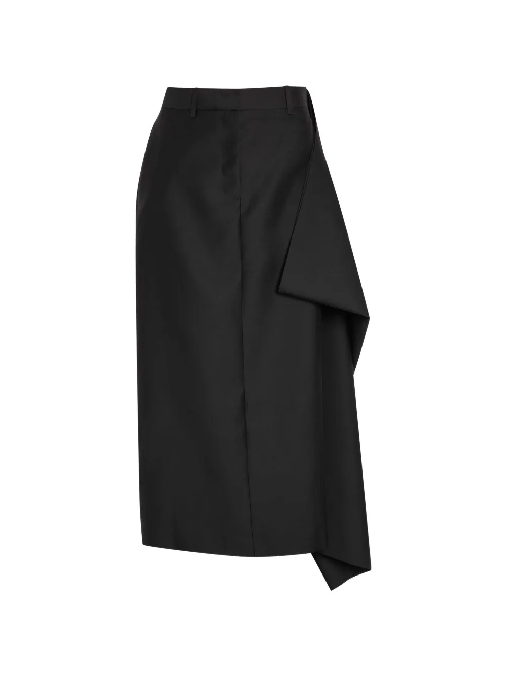 Heirlome draped belt-loops midi skirt - Nero
