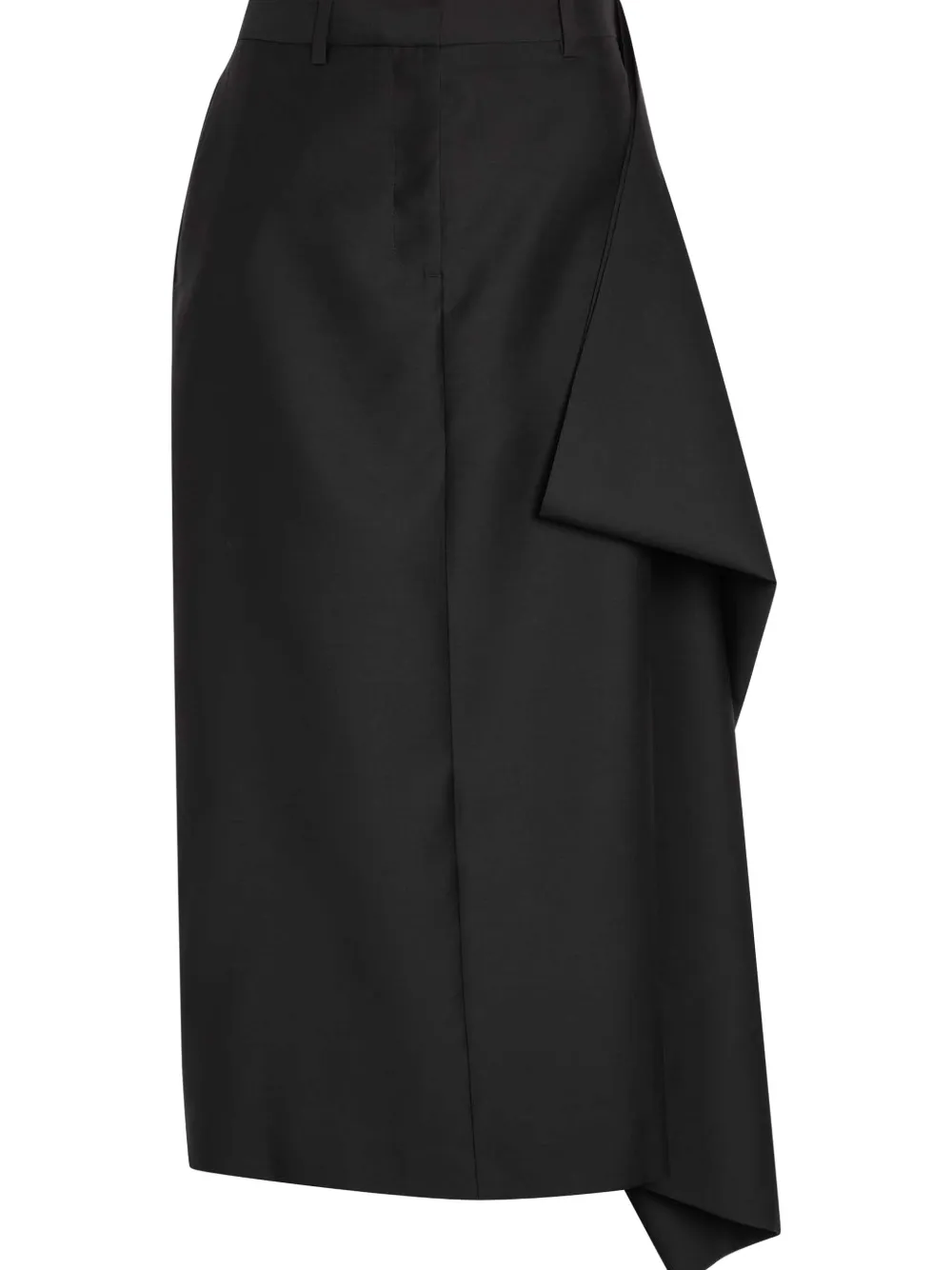  Heirlome Falda Midi Drapeada - Negro 