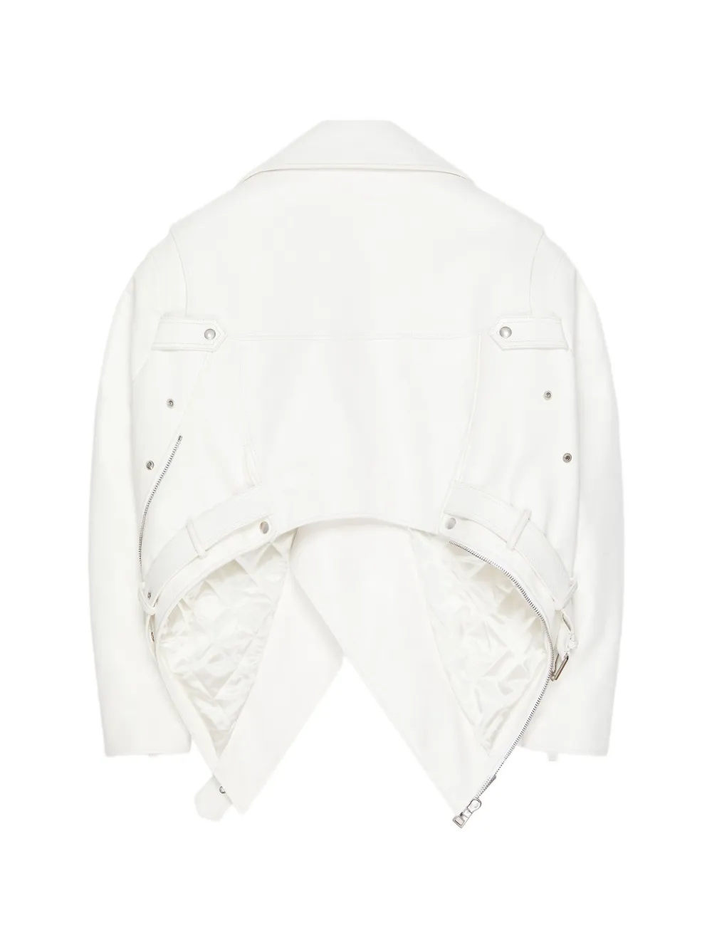  Givenchy Leather Biker Jacket - Blanc 