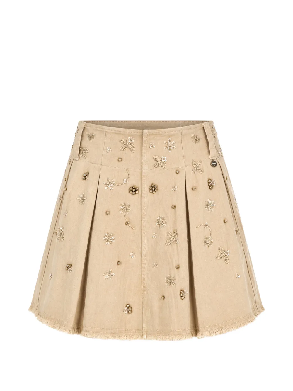 LIU JO bead-embellished pleated mini skirt - Toni neutri