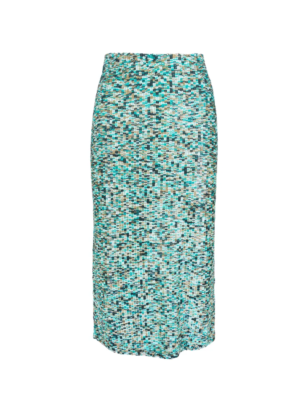 TWP bouclé-knit front-slit skirt - Blu