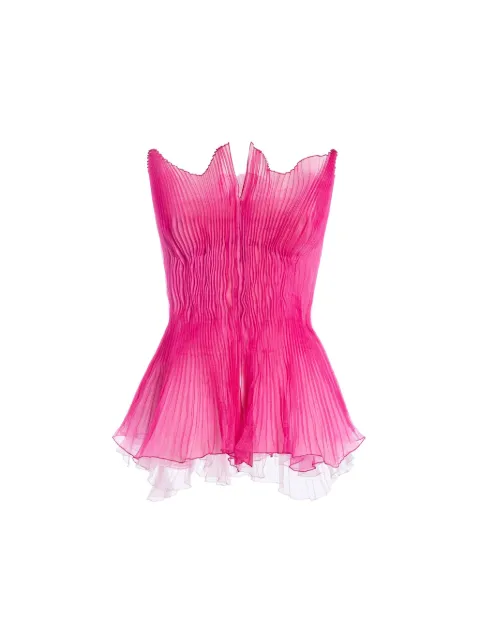 Genny pleated strapless mini dress