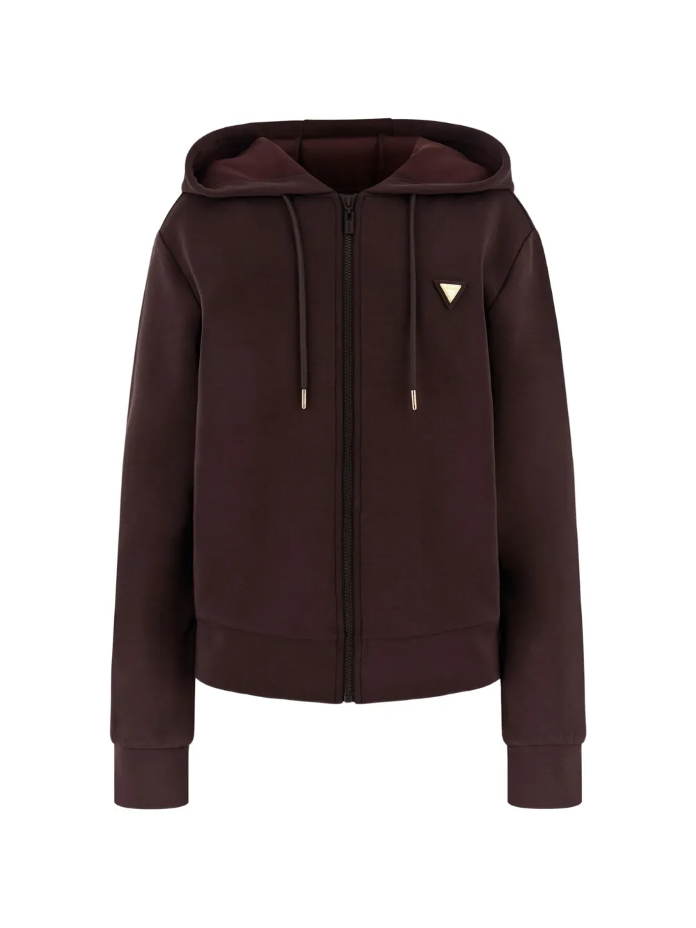 GUESS USA logo-plaque zip-up hoodie - Marrone