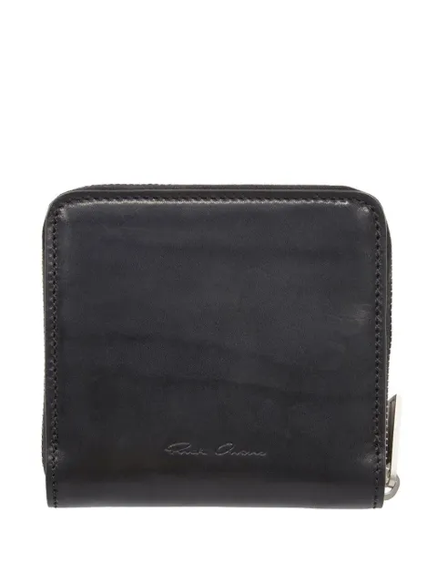 Rick Owens logo-plaque zip-around wallet