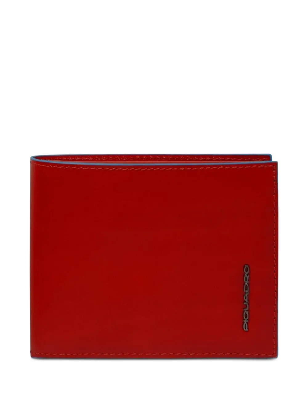 PIQUADRO logo-lettering leather wallet - Rosso