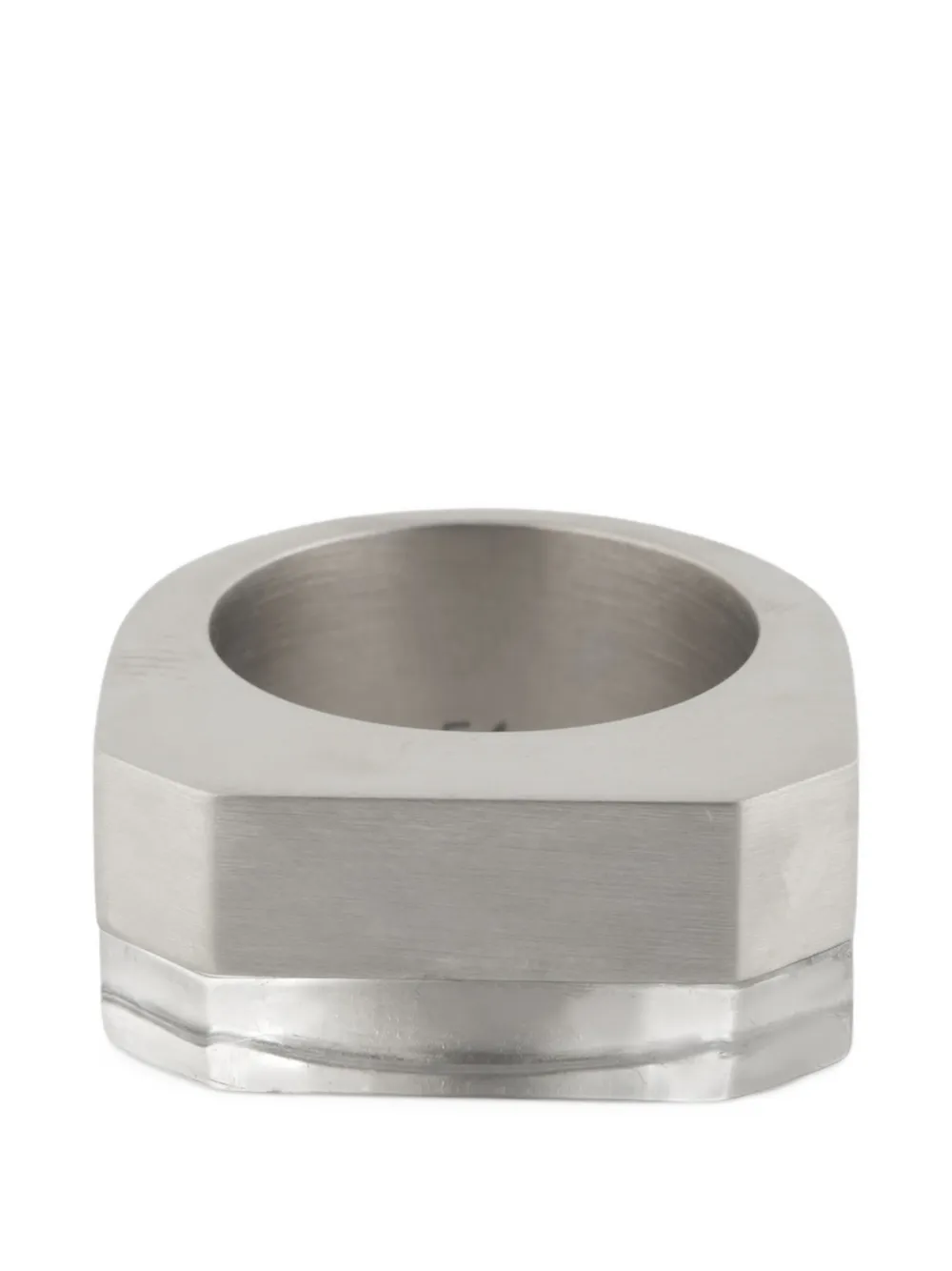Rick Owens crystal-embellished brass ring - Argento
