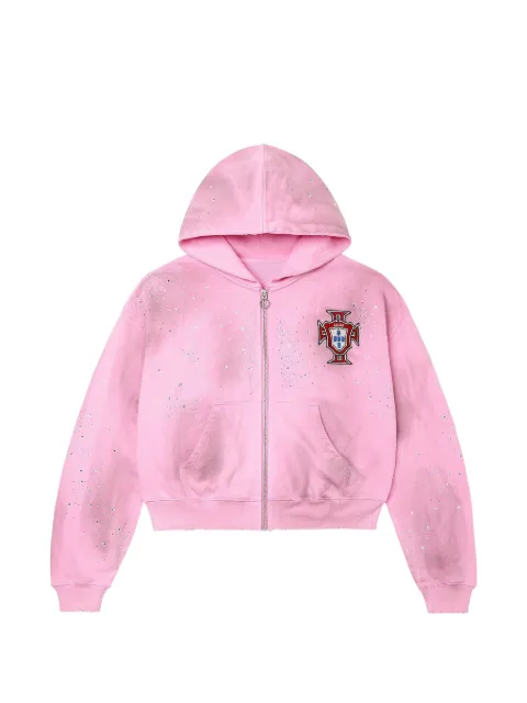 Vale crystal-embellished graphic-print hoodie