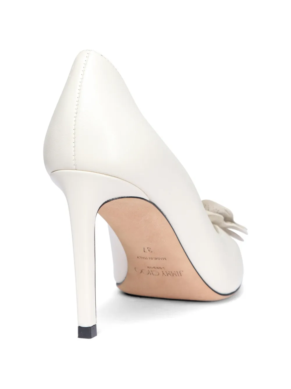 Jimmy Choo Mimi Pump flower-appliqué perforated Beige